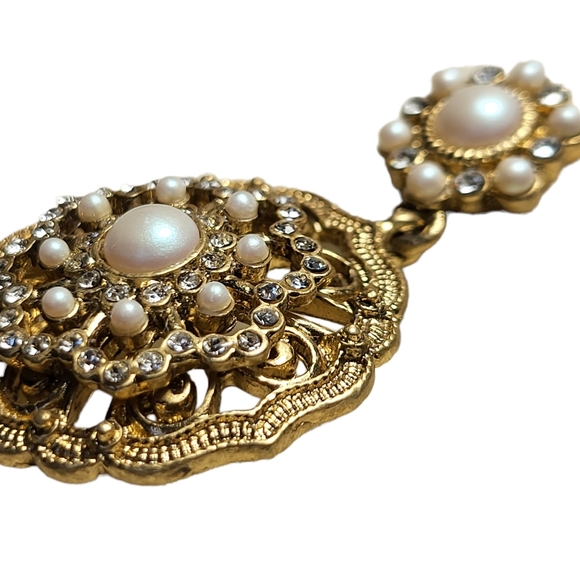 BROOKS BROTHER'S Women's Dangle Drop Statement Wedding Earrings - Picture 4 of 12